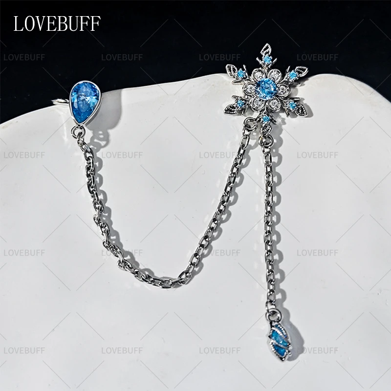 lovebuff黎深舞台卡冷调交熔主控耳饰精致牵雪雪花耳钉游戏周边