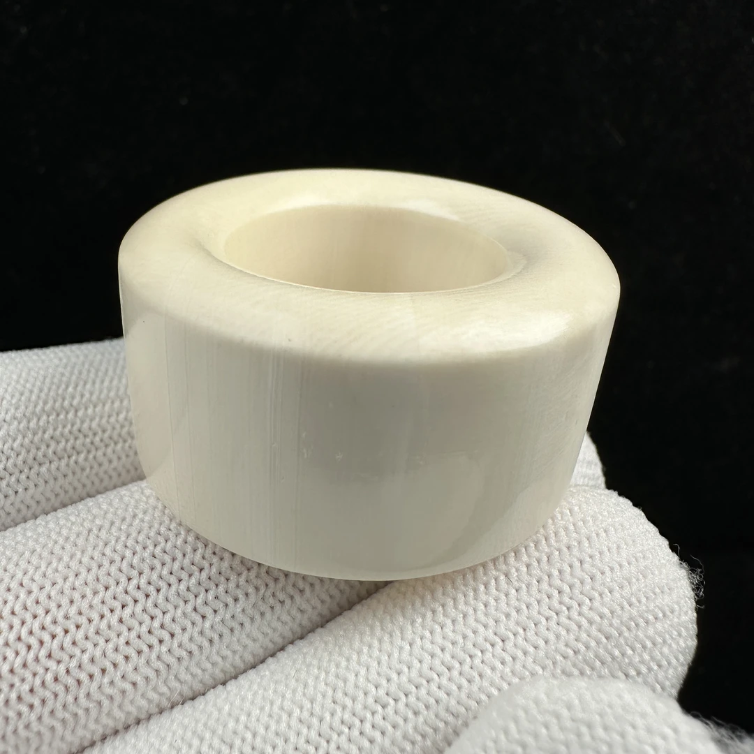 J4725天然猛犸牙扳指21.5x37x8mm支持鉴定 假一罚四