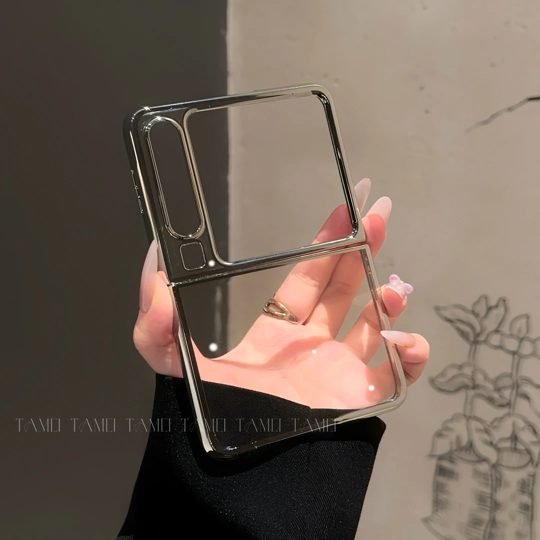 适用于华为PuraX手机壳电镀银折叠支架华为PuraX典藏版2024高级感