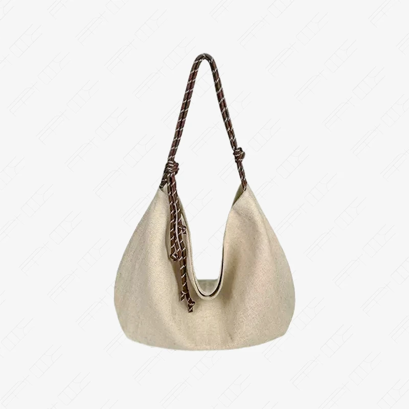 自在与麻 | 亚麻托特包包新款大容量文艺复古单肩手提斜挎布包