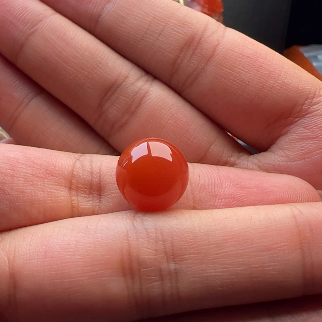 南红玛瑙圆珠12.4未镶嵌亦*