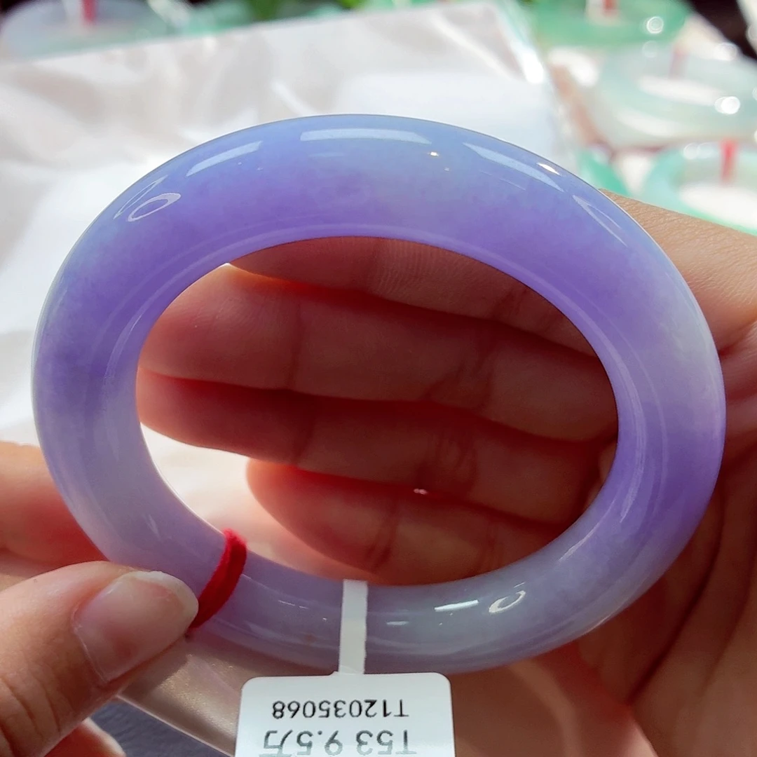 翡翠未镶嵌手镯（圆镯）紫罗兰妖紫68-25