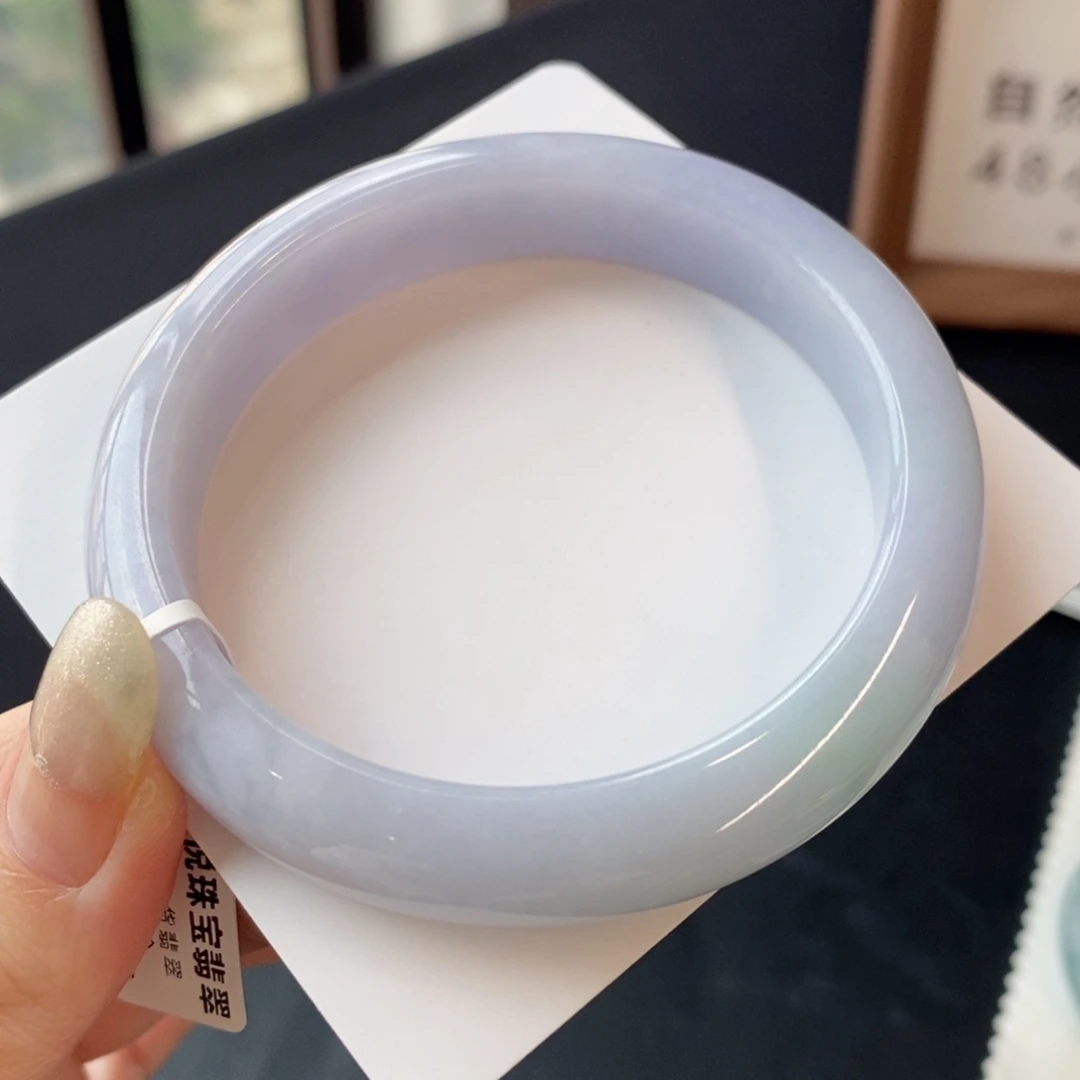 翡翠手镯未镶嵌59.6不会见光失色满紫