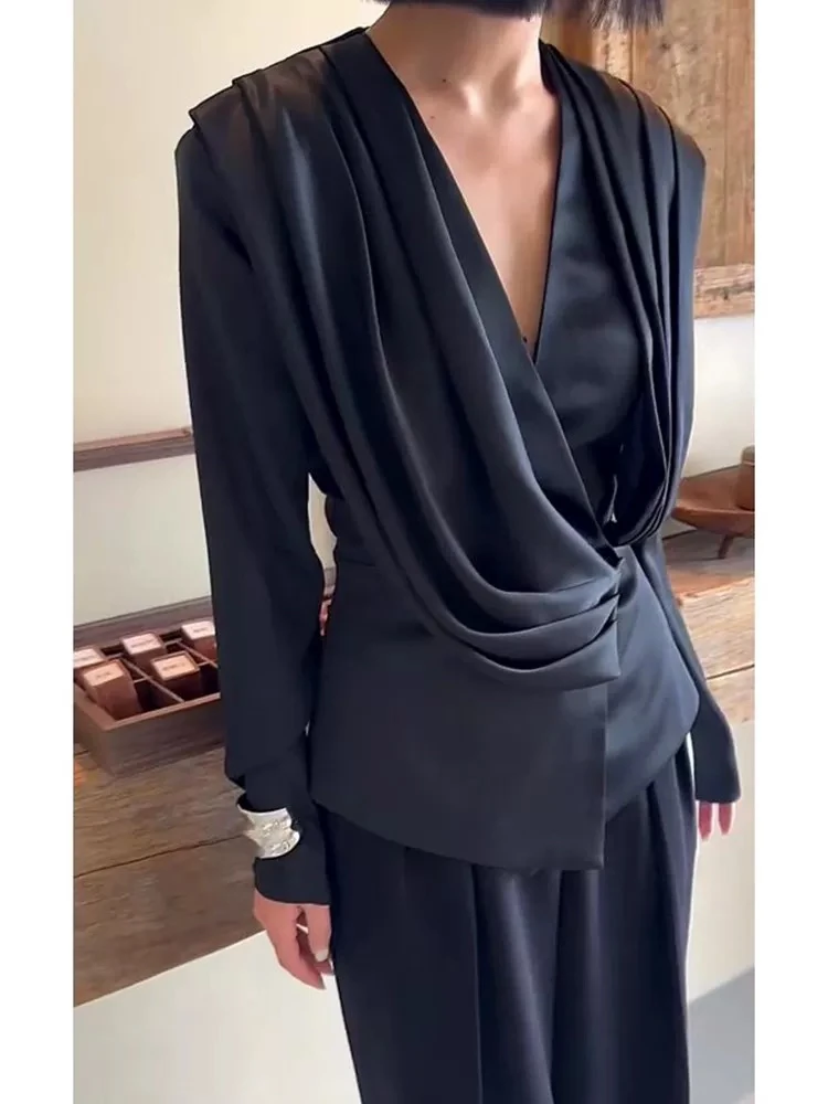 2306非主图黑色交叉西服料上衣