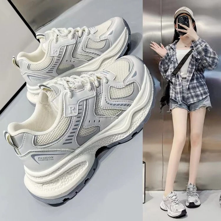 时尚休闲老爹鞋春款百搭透气潮鞋厚底网面舒适