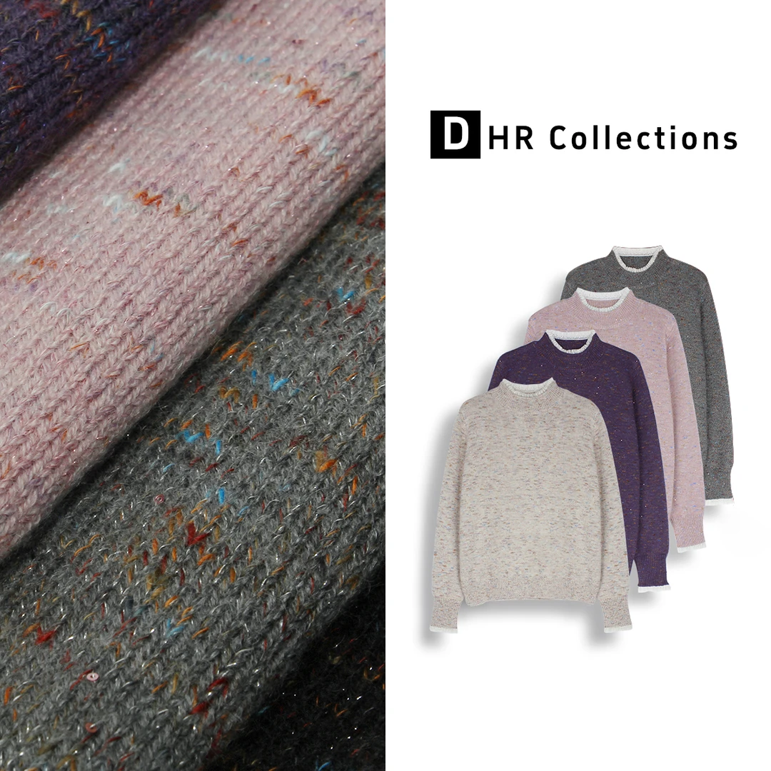 DHRCOLLECTTIONS豆豆【】冬季厚款拼色亮片毛线衣