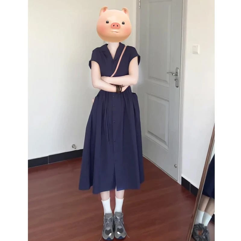 2025年夏季新款连衣裙时尚小众设计感女装温柔气质休闲风短袖