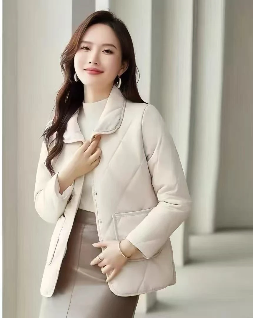 1688小香风棉袄轻薄今年流行菱格棉衣女短外套爆款棉服