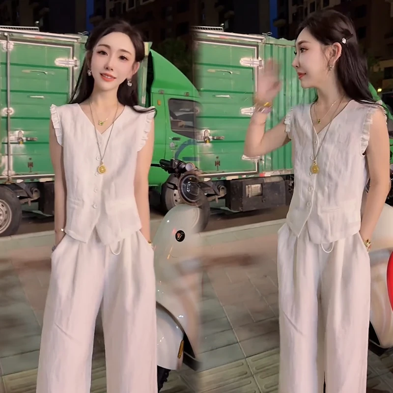 2025夏季新款时尚显瘦气质网红高档洋气女高级百搭大码宽松两件套