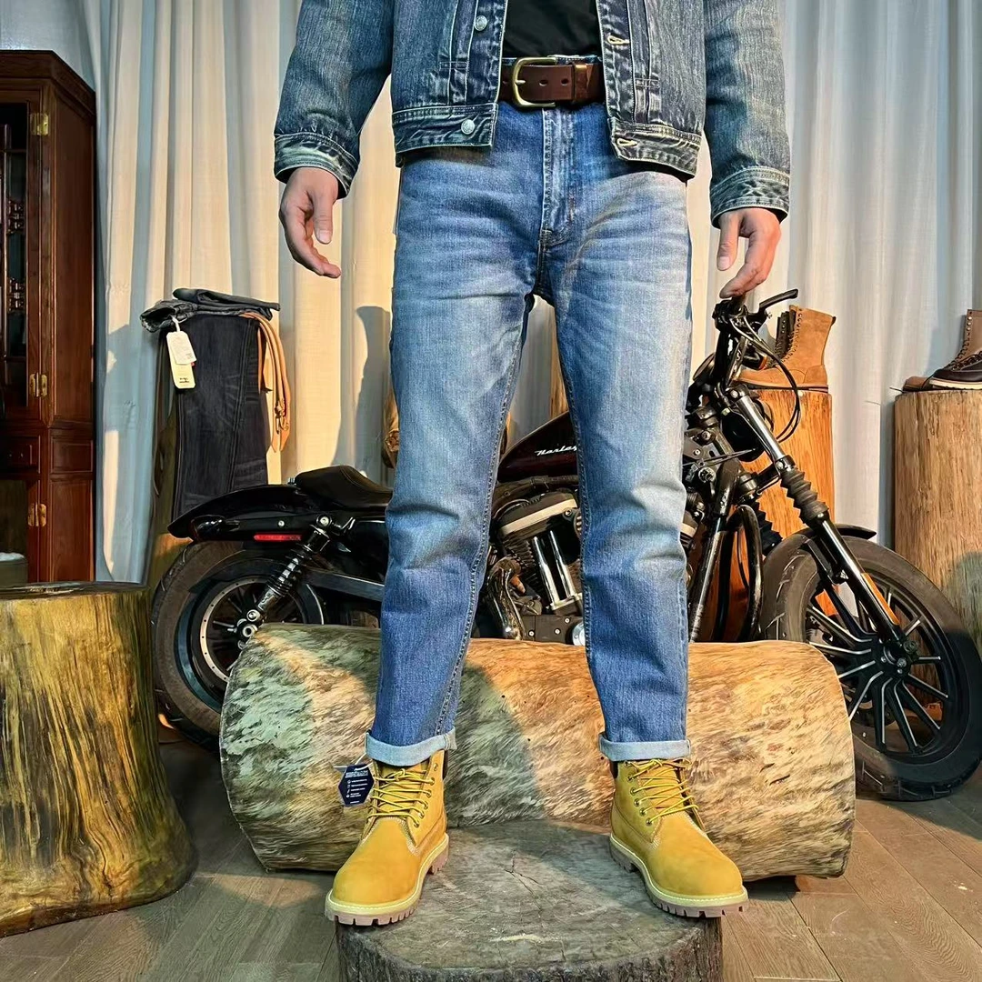 赤耳单宁牛仔裤男041款小直筒修身版型高端面料裤子男