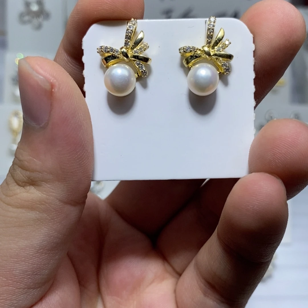 耳饰淡水珍珠银S925镶嵌