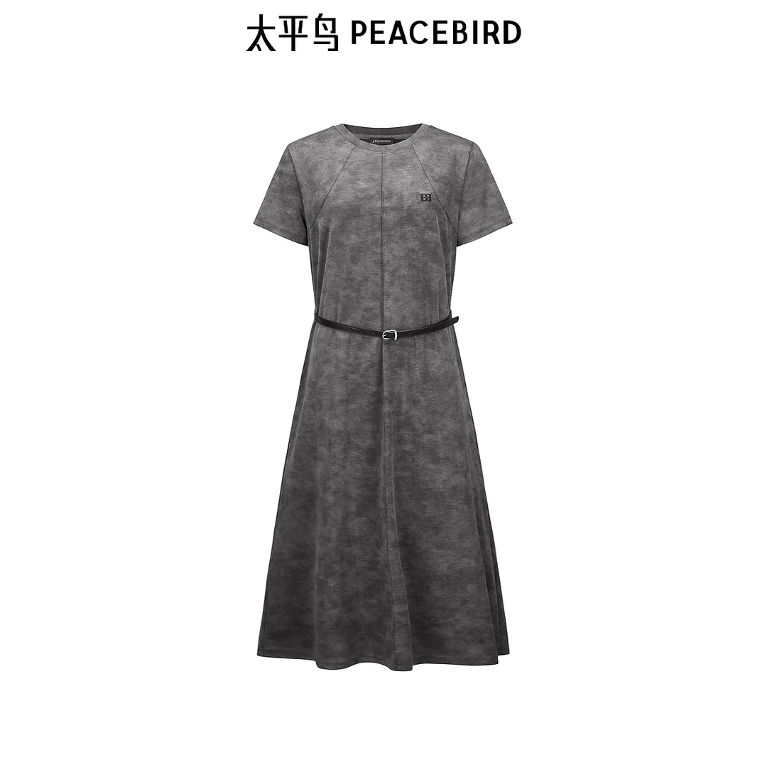 【商场同款】太平鸟女装 2025年夏季新款T恤收腰连衣裙A3FAF2327