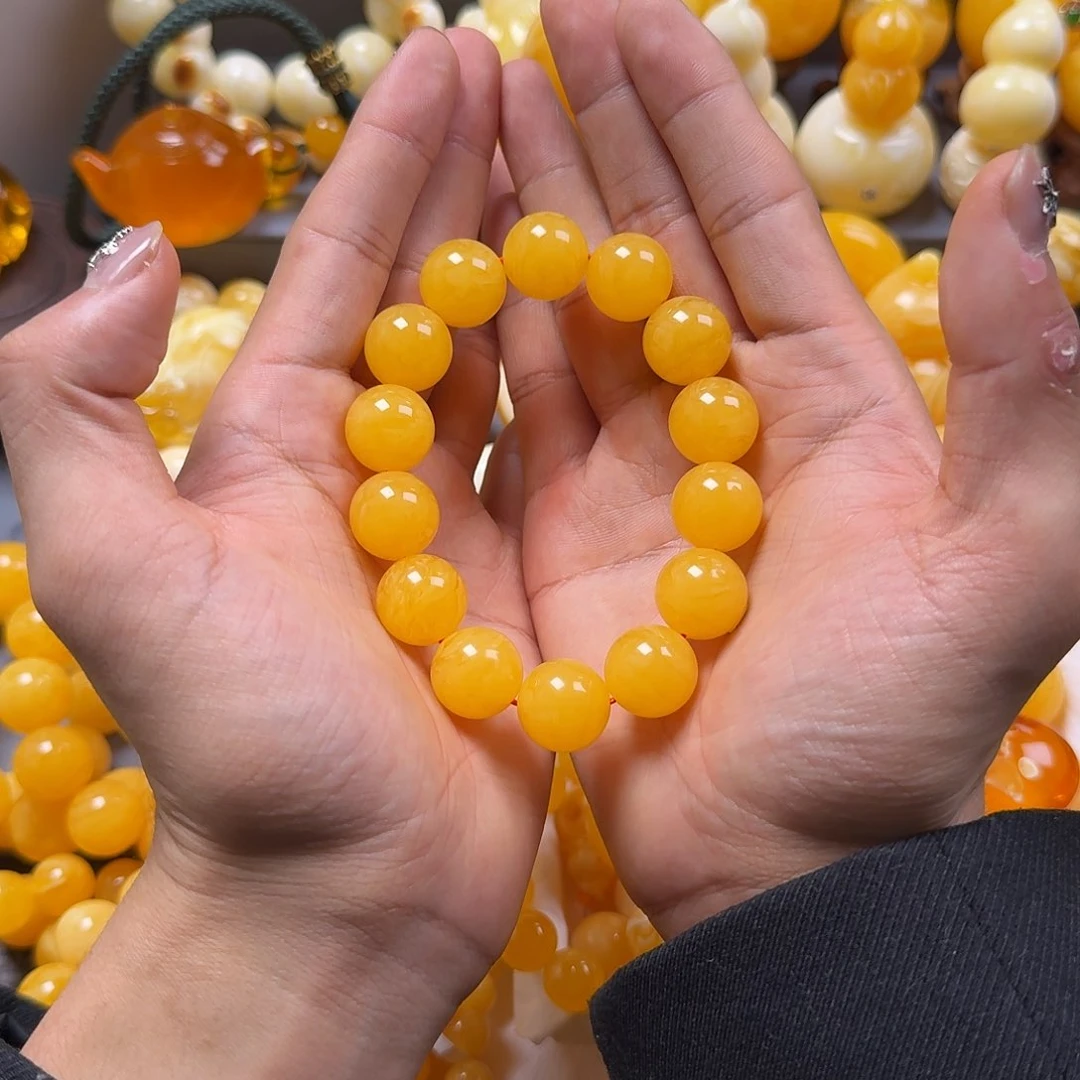 琥珀珠宝奇石未镶嵌同料16mm