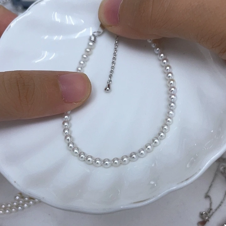 银S925镶嵌手绳淡水珍珠