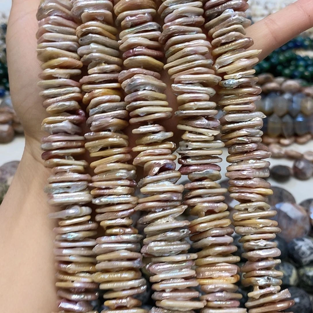 未镶嵌玛瑙/玉髓珠宝半成品珍珠隔片一条