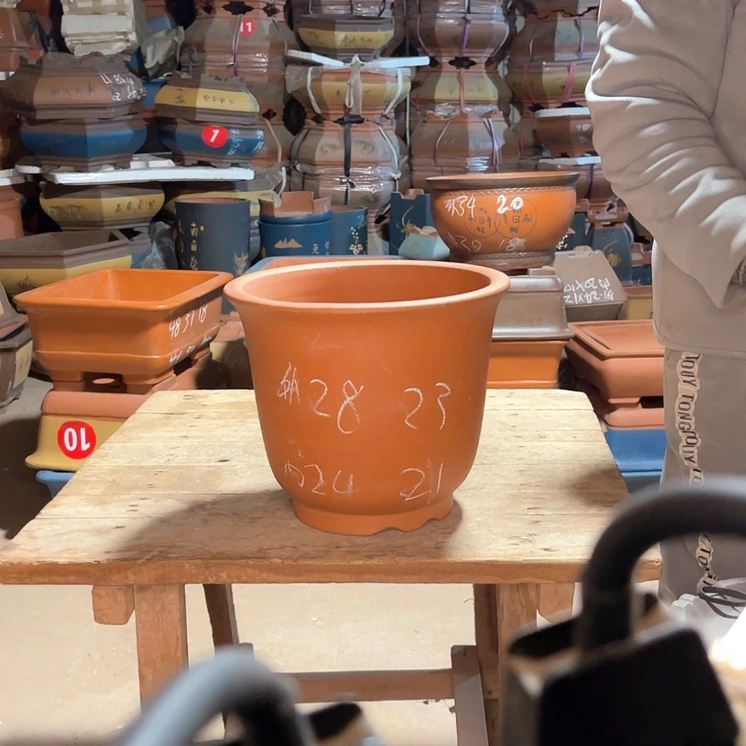 紫砂花盆高金钟盆一个