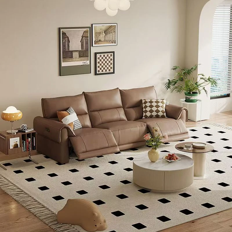 芝华仕头等舱意式极简真皮沙发复古电动功能零靠墙转角客厅30169