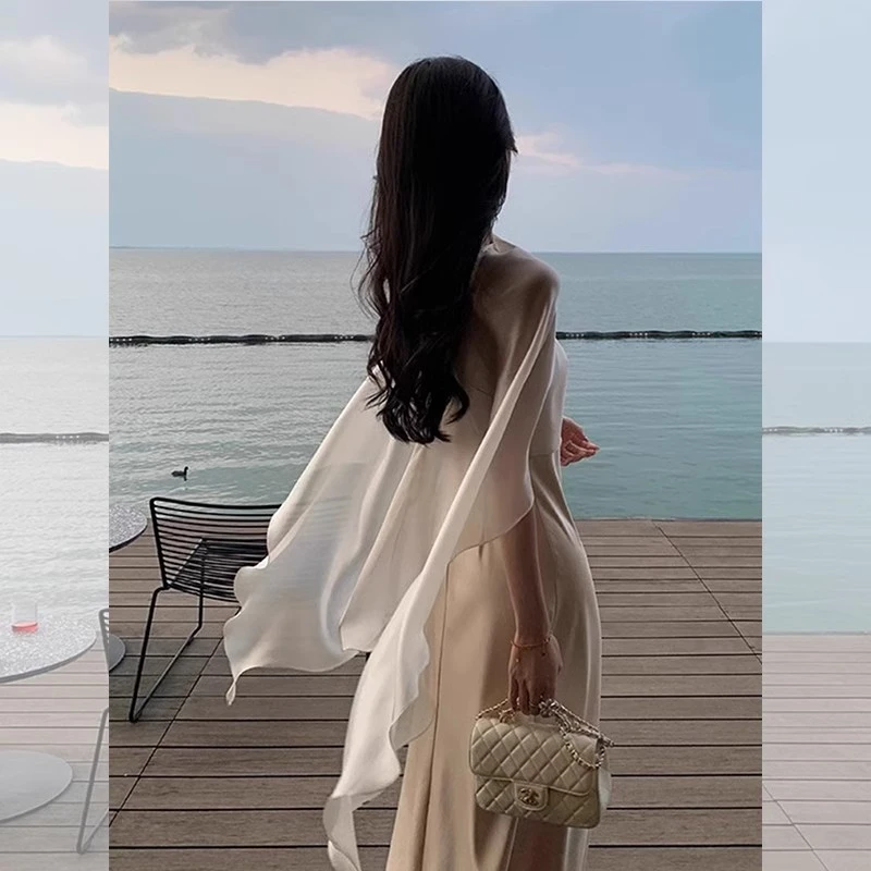 时尚仙气雪纺防晒衣女夏季配吊带裙子外搭小披肩开衫外套透气罩衫