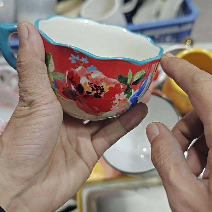 薪***橙瓷盘陶瓷餐具杯碗盘微瑕介意慎拍