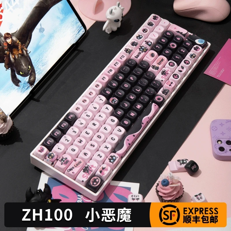 佐赫ZH100小恶魔机械键盘办公游戏电竞蓝牙无线客制化静音轴键盘