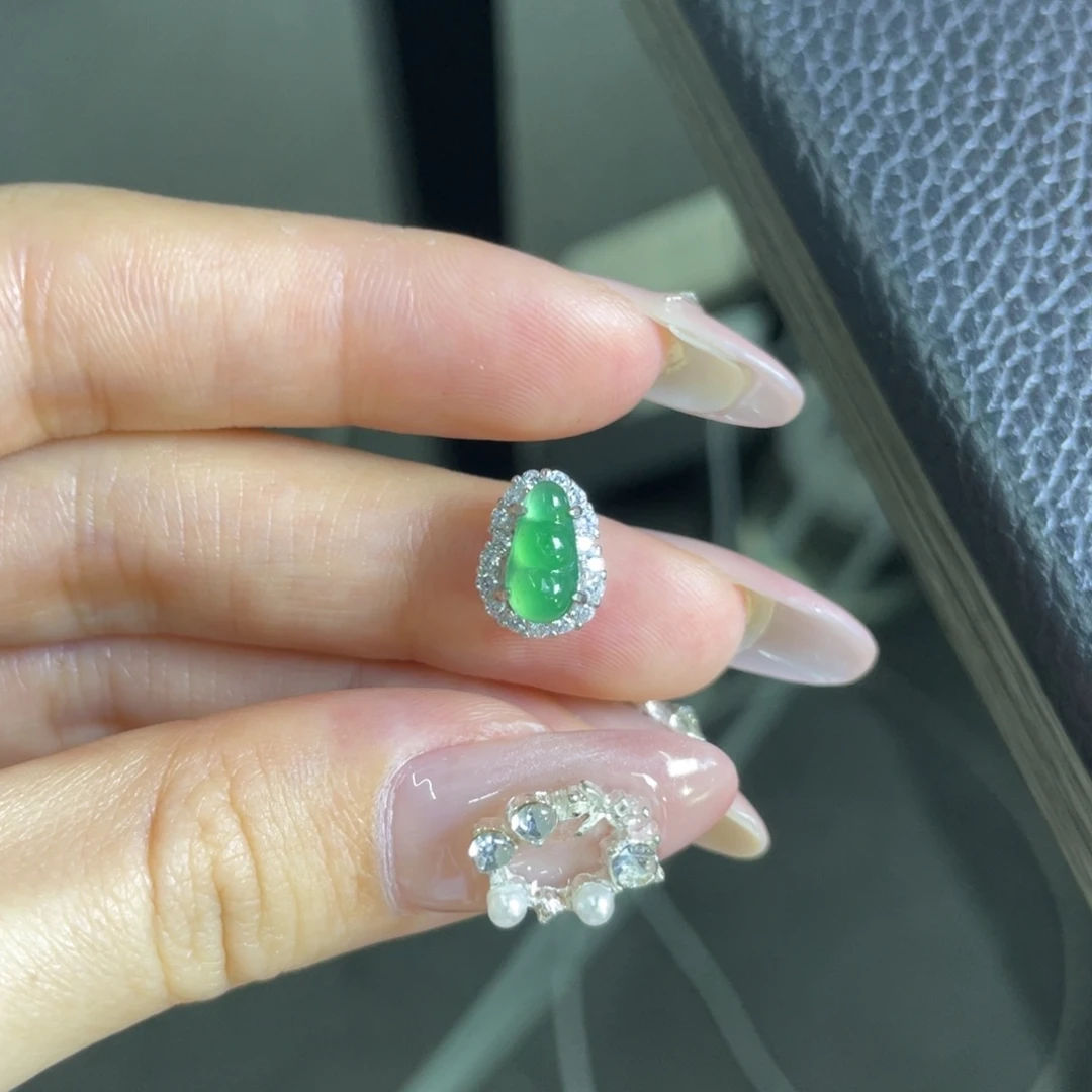 翡翠银S925镶嵌吊坠(不含链)