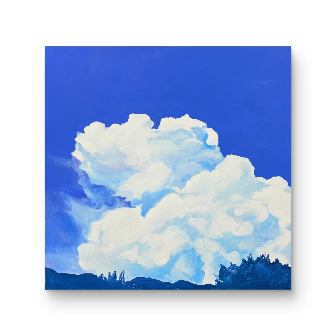 【蓝云】孤品 “90*90” No.552 纯手绘挂画