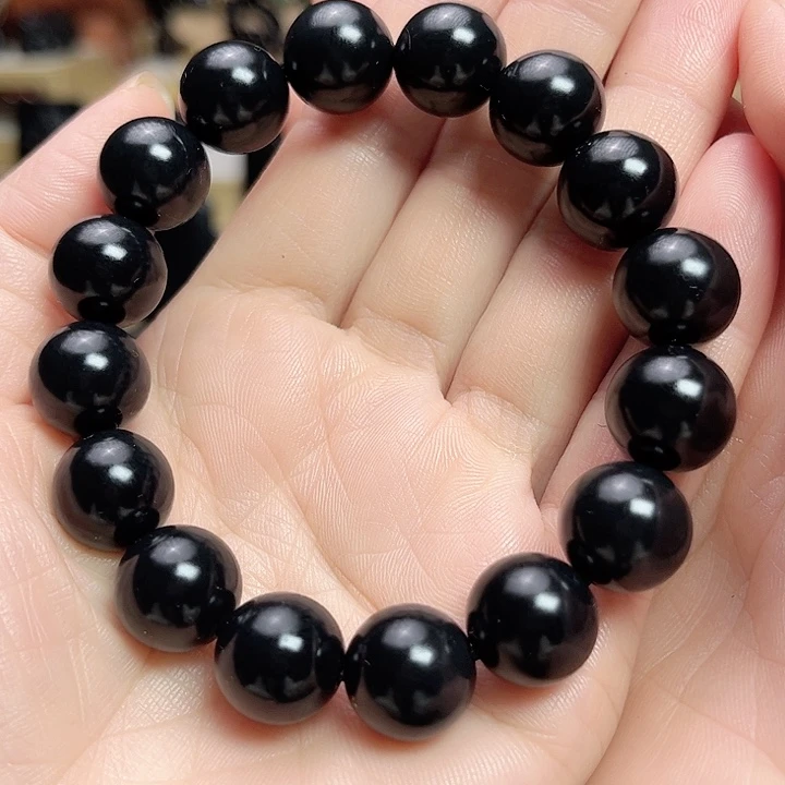 和田玉手链未镶嵌用****8卡14圆珠高羊脂