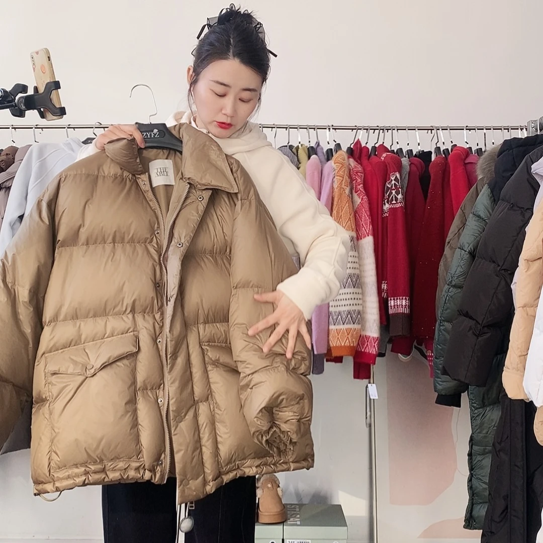 140斤以内中长款外套卡其色