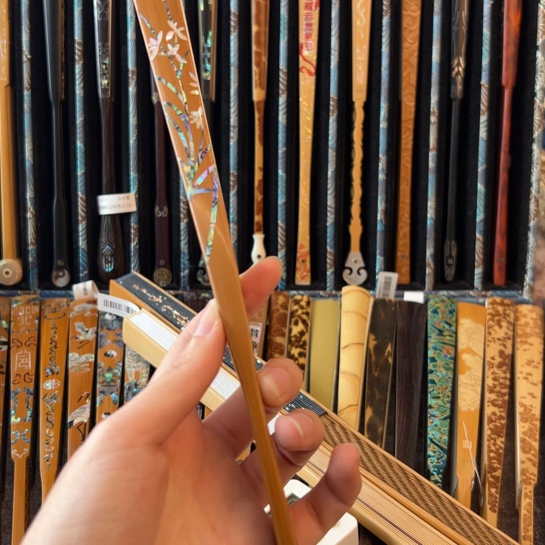 扇子蓦***然竹子祝锦记旗舰店