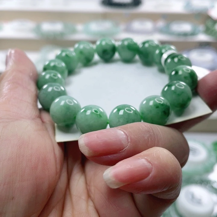 翡翠未镶嵌手链珠链13mm