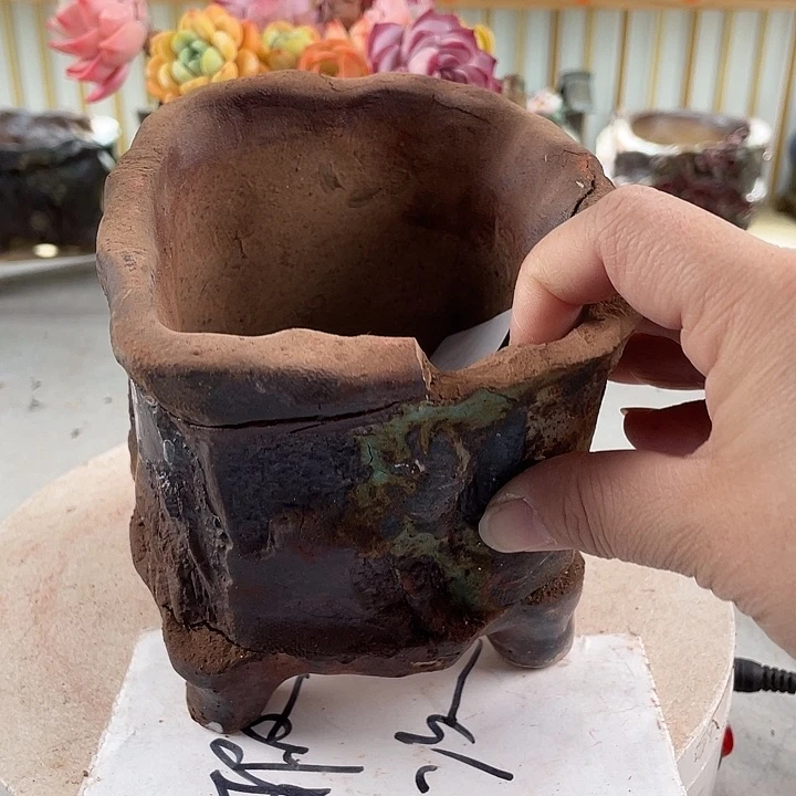 紫砂花盆景德镇陶瓷花盆068