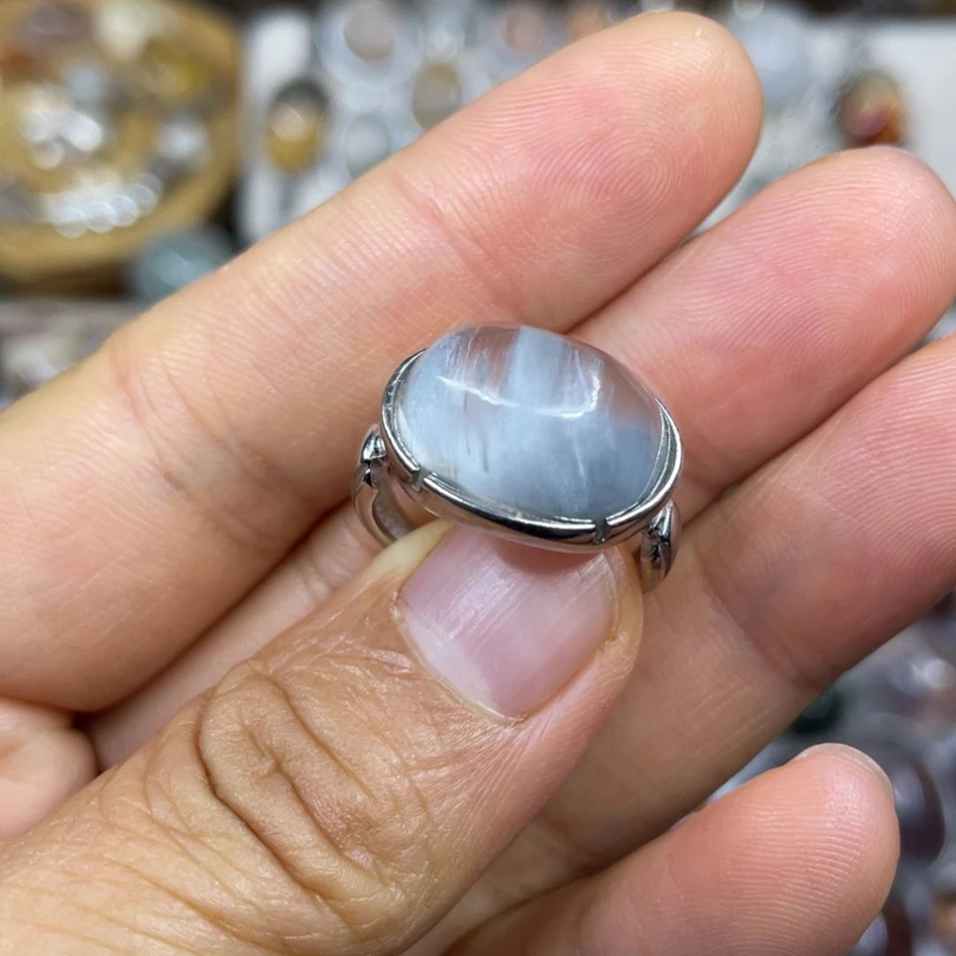 【闪购商品】银S925镶嵌珠宝半成品水晶戒指