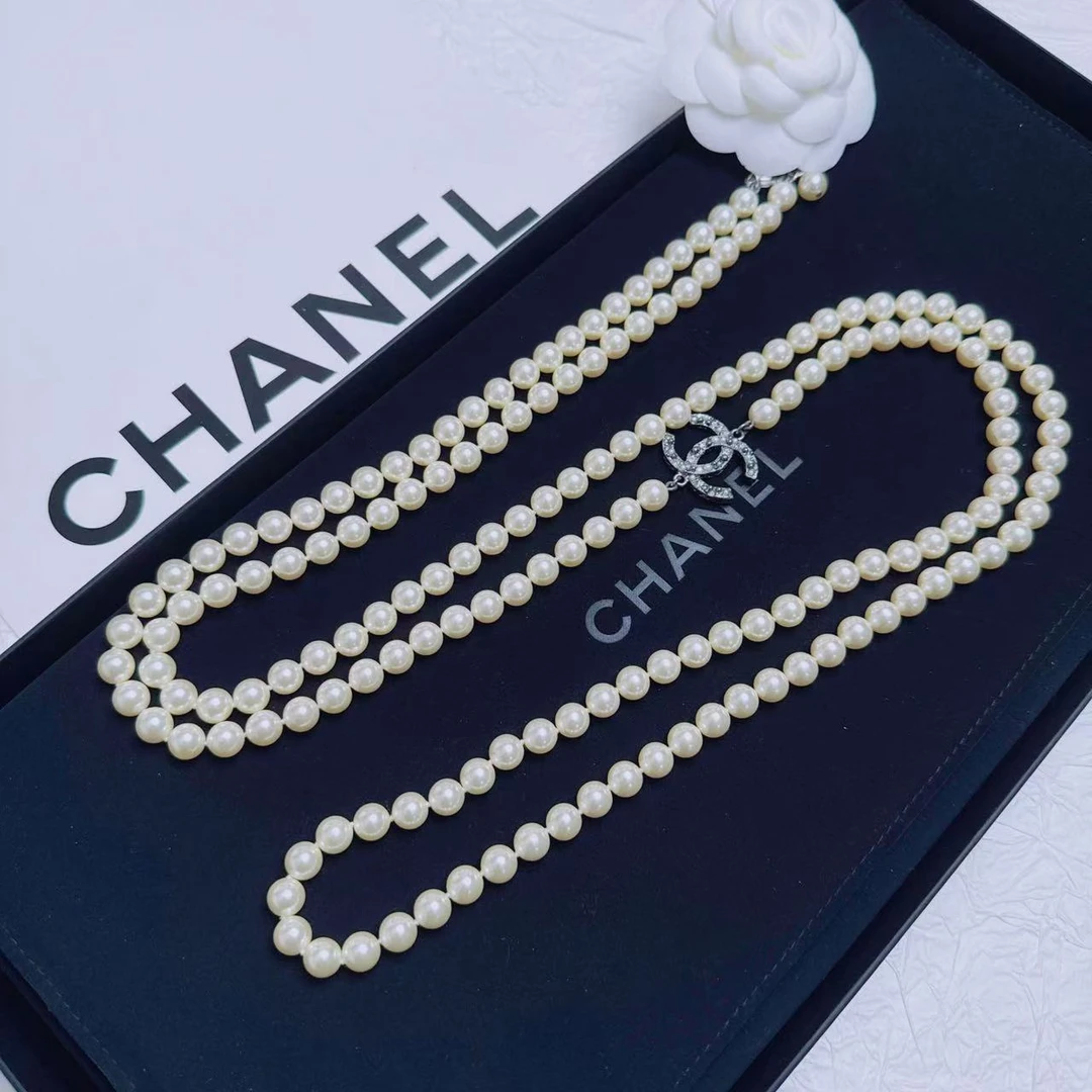 95新 Chanel/香奈儿 柚礼中古/香奈儿双c珍珠项链lz405870