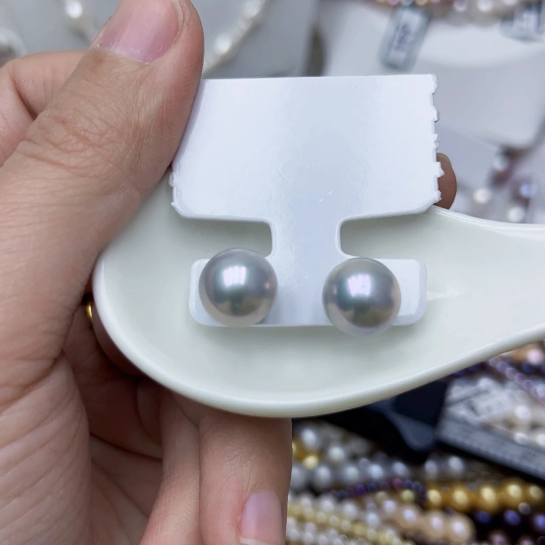 淡水珍珠耳饰银S925镶嵌