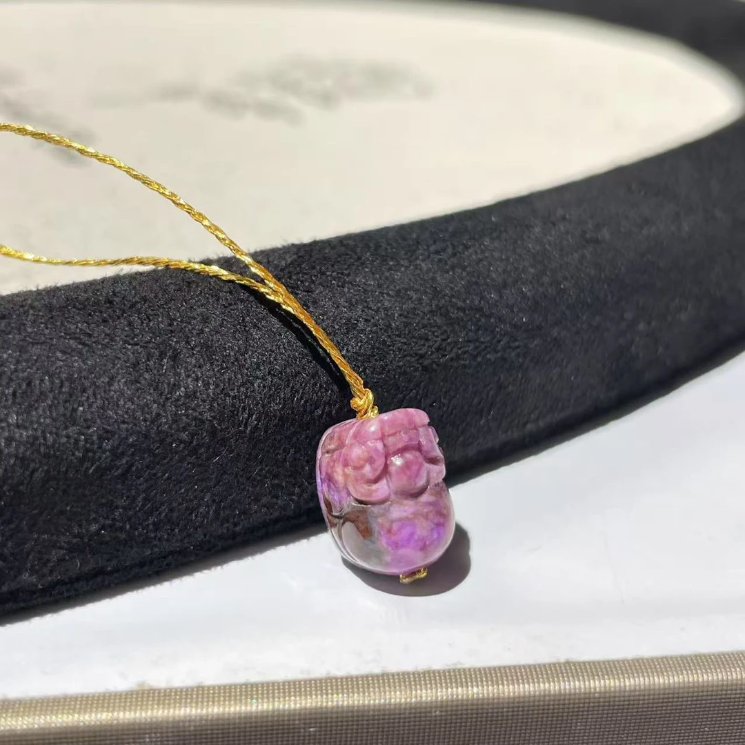 舒俱来桃红貔貅单珠/约7.5*11mm/AZB6818（锦色）