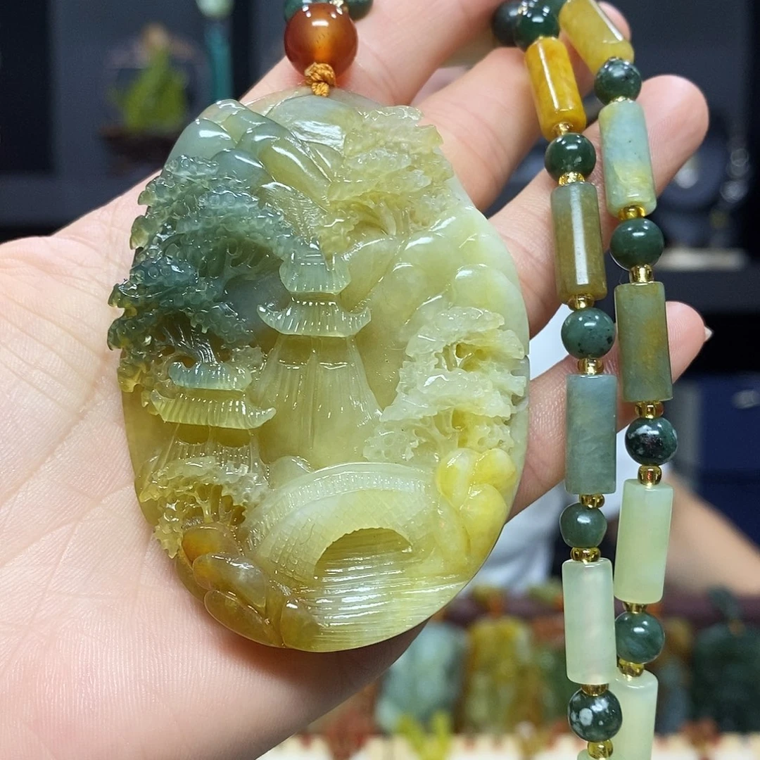 未镶嵌岫玉挂件吊坠