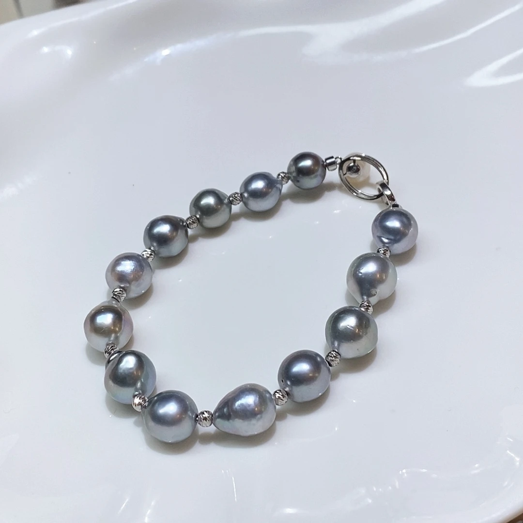 银S925镶嵌海水珍珠手绳
