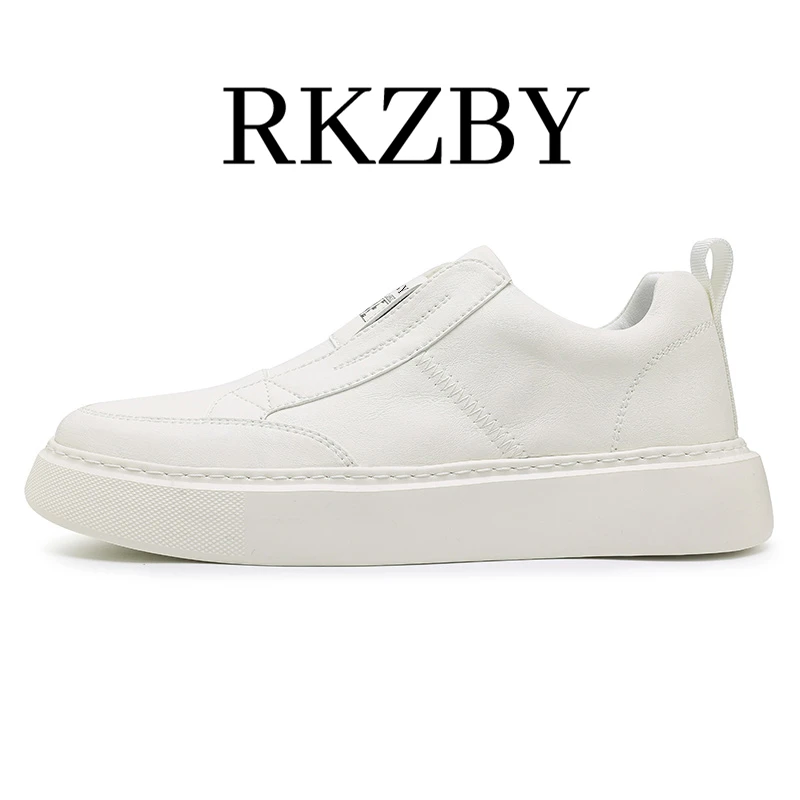 RKZBY男鞋2025新款秋季时尚百搭休闲板鞋男一脚蹬软底轻便小白鞋