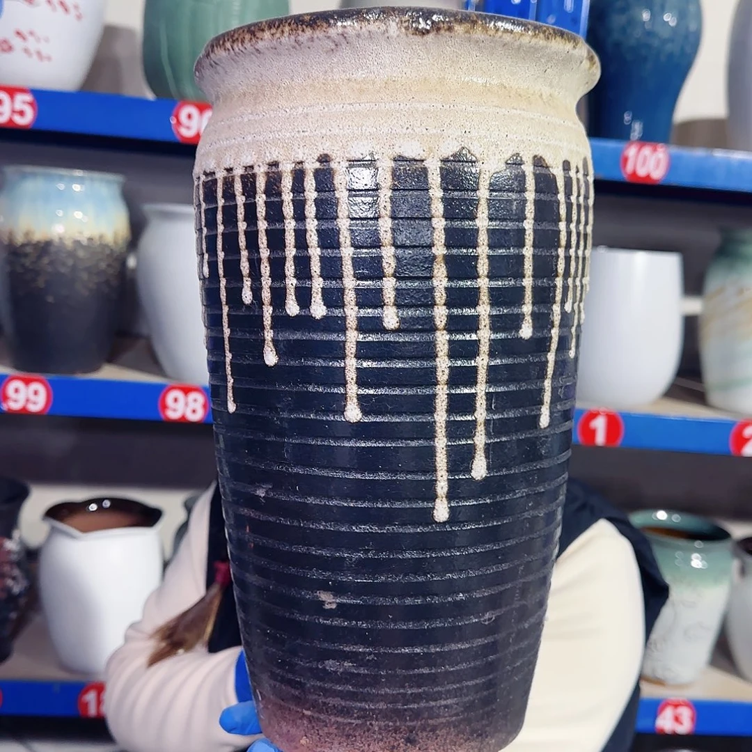 紫砂花盆高33口18