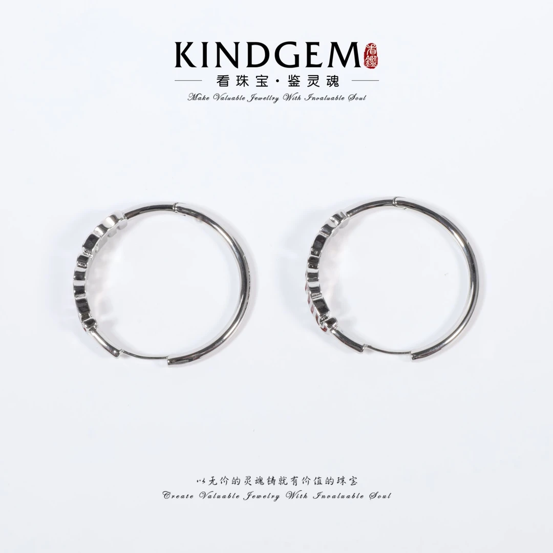 铜合金耳饰 KindGem 轻奢时尚百搭高级感时尚耳圈耳环 C-45070