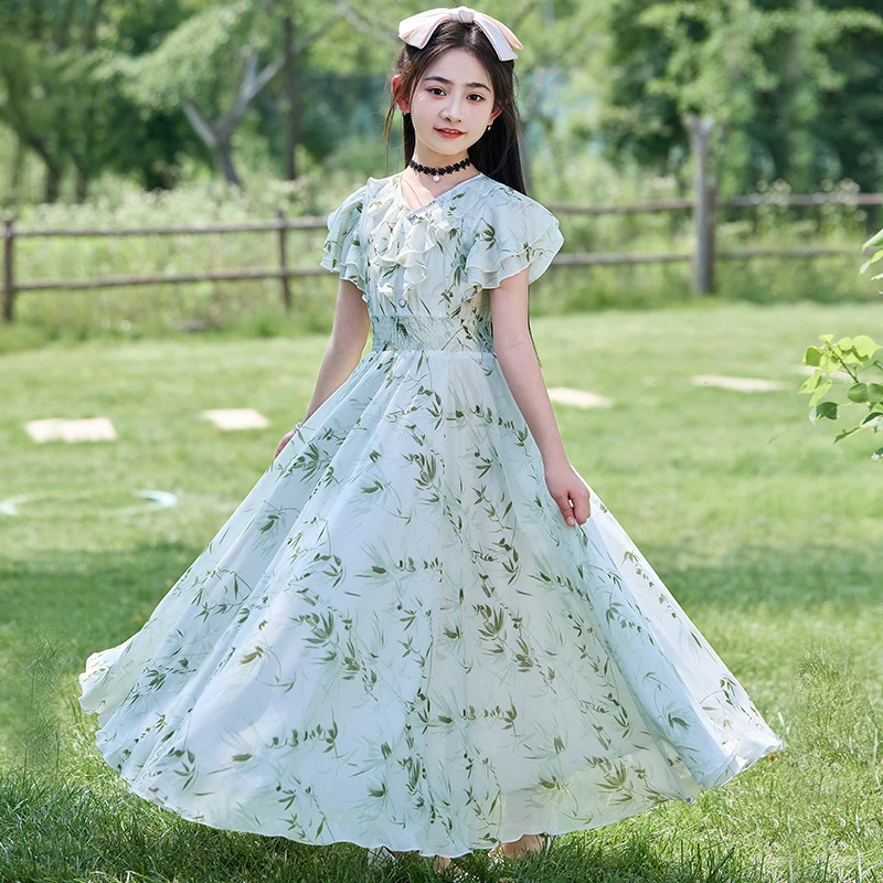 hyA905夏季连衣裙少女风气质碎花小清新显瘦印花B类A字洋气连衣裙