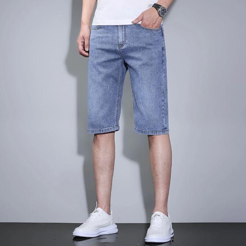 2025夏季薄款男士牛仔短裤弹力直筒休闲百搭商务五分裤子5606