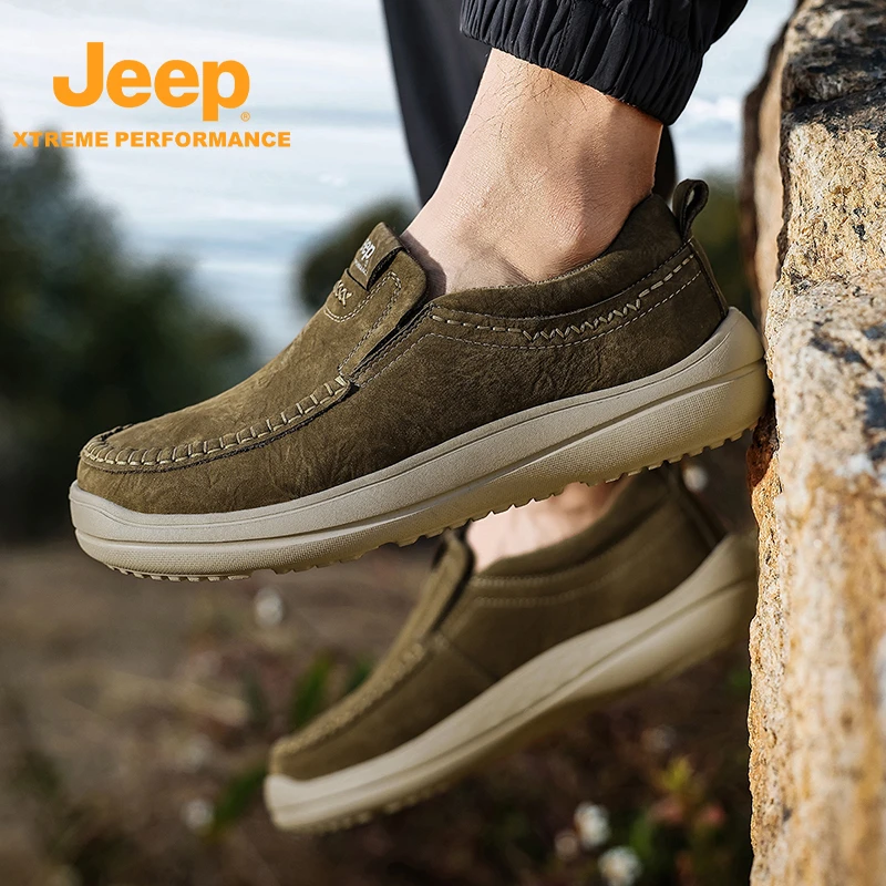 JEEP/吉普夏季男士户外时尚潮流百搭时尚一脚蹬鞋防滑耐磨徒步鞋