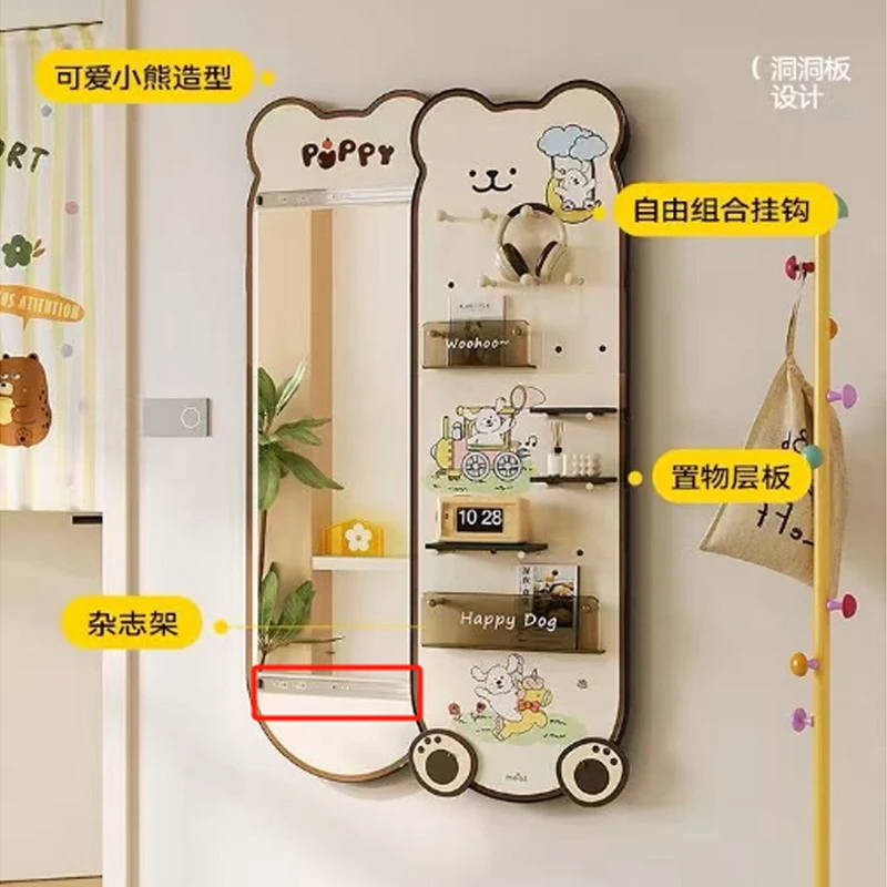 AN-007线条小狗全身推拉镜隐藏式入户玄关装饰画穿衣镜画捡漏1