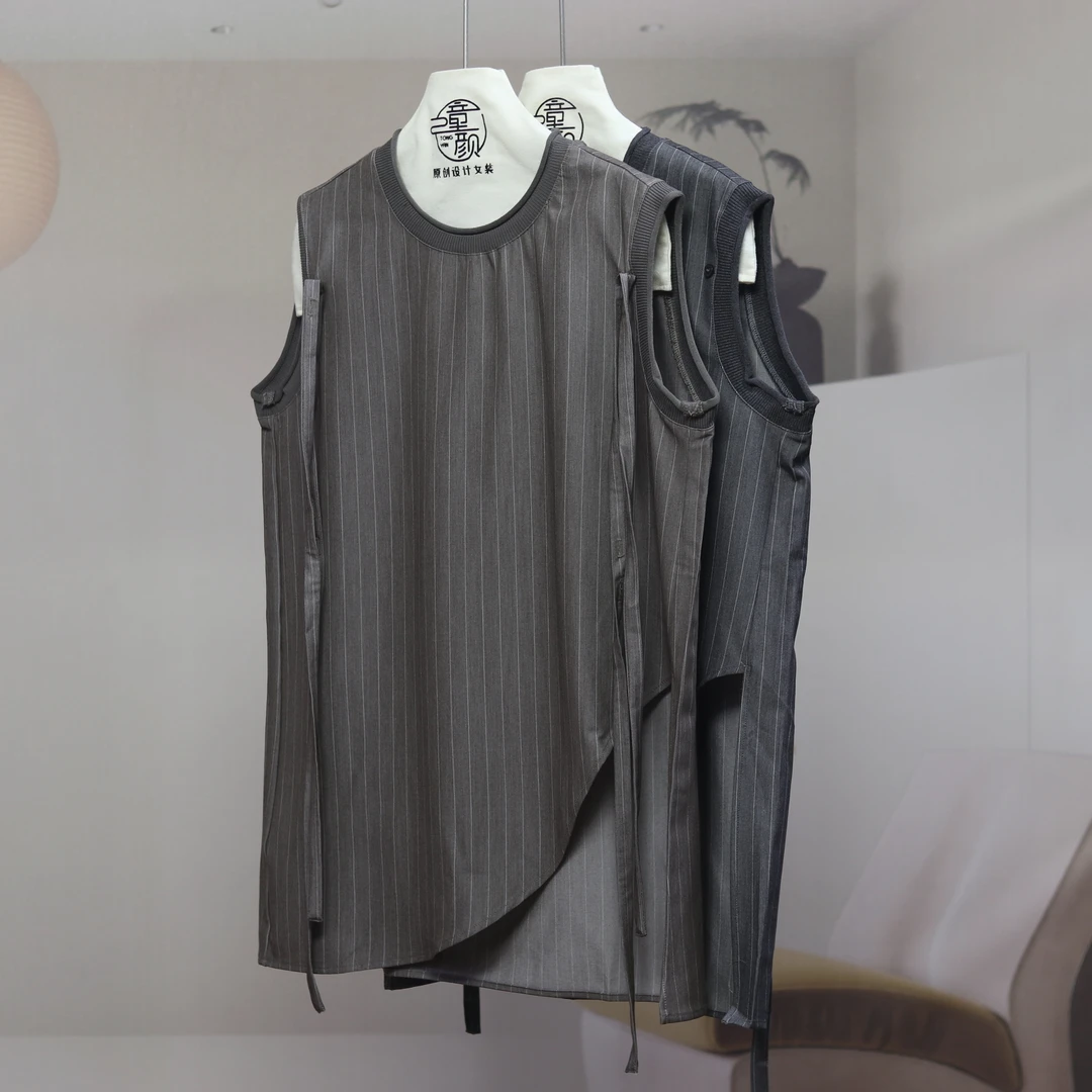 【8755】高品质原创设计两色时尚百搭无袖上衣E