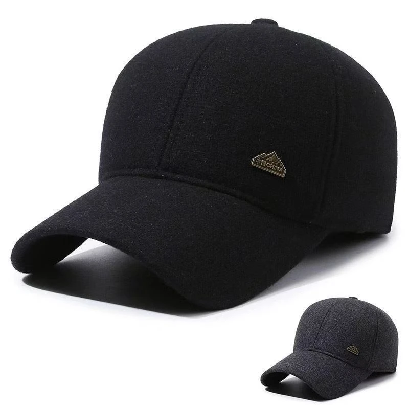 秋冬款中老年保暖帽毛呢面料户外百搭款式棒球帽鸭舌帽潮流新款帽