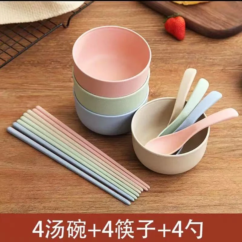 采用优质【小麦秸秆稻壳等天然材料】环保耐用小麦秸秆餐具三件套