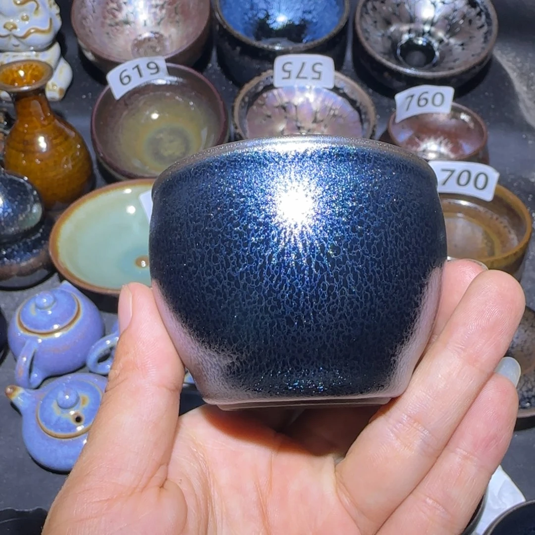 茶盏大****雨福建盏茶器薄胎麒麟