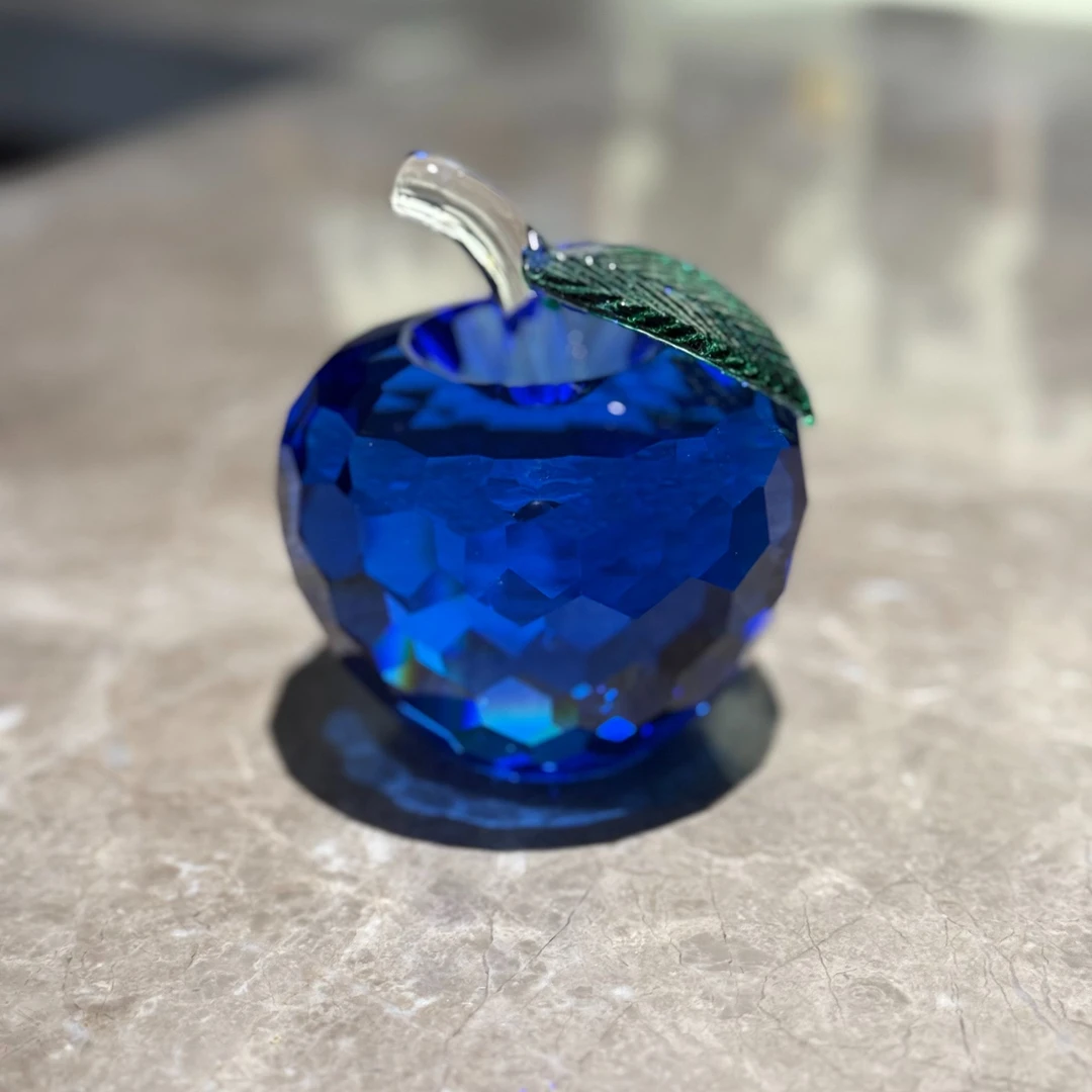时尚清新可爱k9水晶彩色苹果摆件圣诞节生日礼物家居装饰佳品