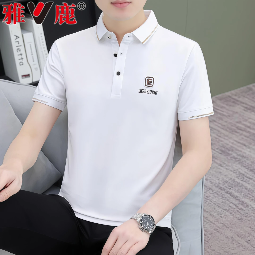 V/雅鹿高端男士夏季时尚短袖POLO衫透气休闲商务韩版翻领t恤半袖